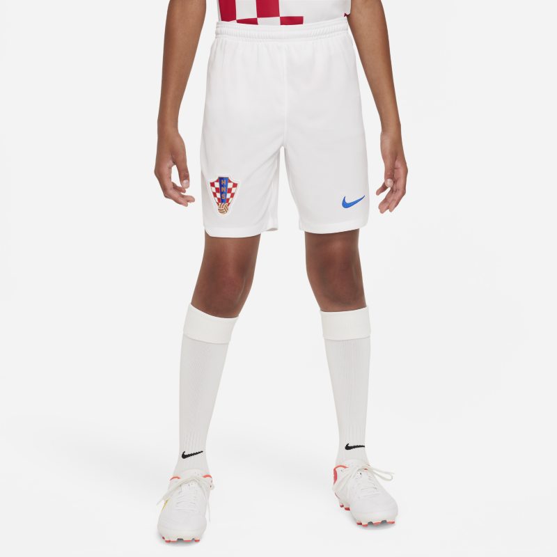 Croatia 2022/23 Stadium Home Older Kids' Nike Dri-FIT Football Shorts - White