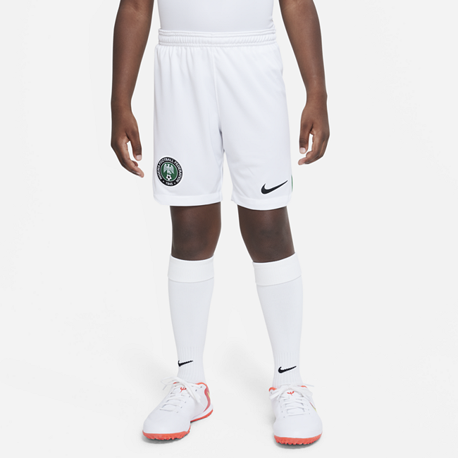 Nigeria 2022/23 Stadium (hjemme-/bortedrakt) Nike Dri-FIT fotballshorts til store barn - White