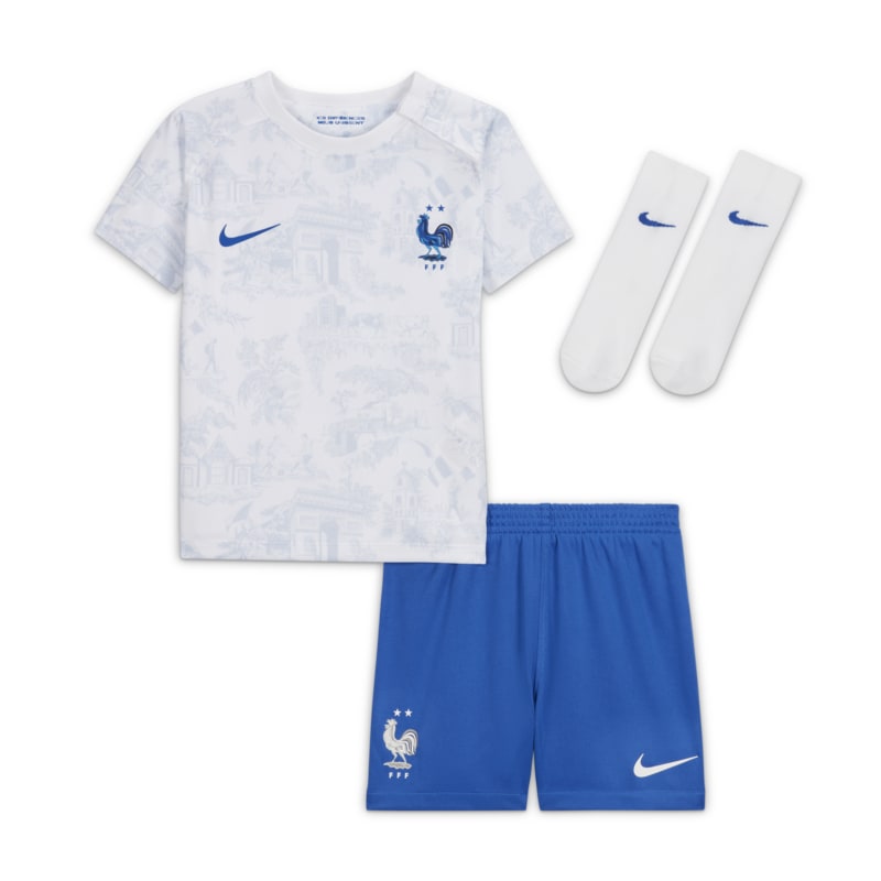 Strój piłkarski dla niemowląt i maluchów Francja 2022/23 (wersja wyjazdowa) - Biel