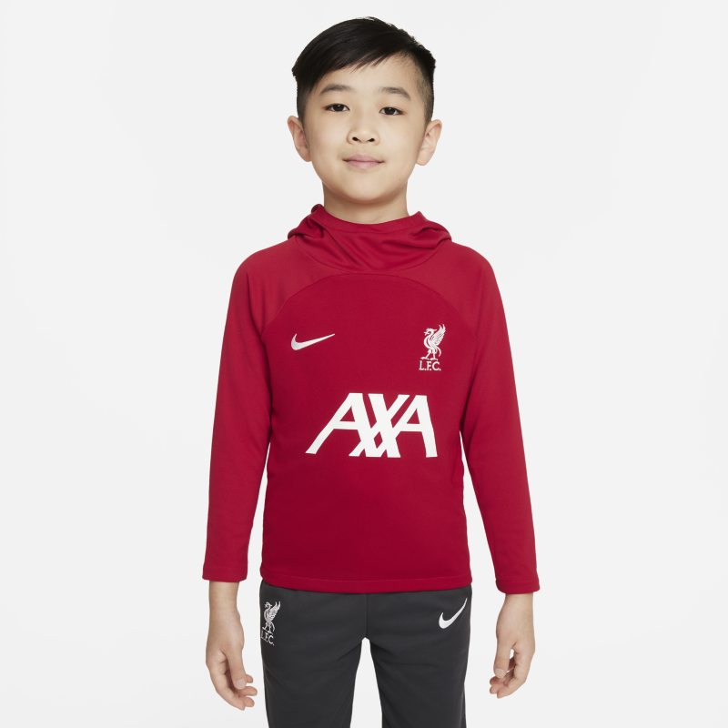 Image of Felpa da calcio con cappuccio Nike Dri-FIT Liverpool FC Academy Pro – Bambini - Rosso