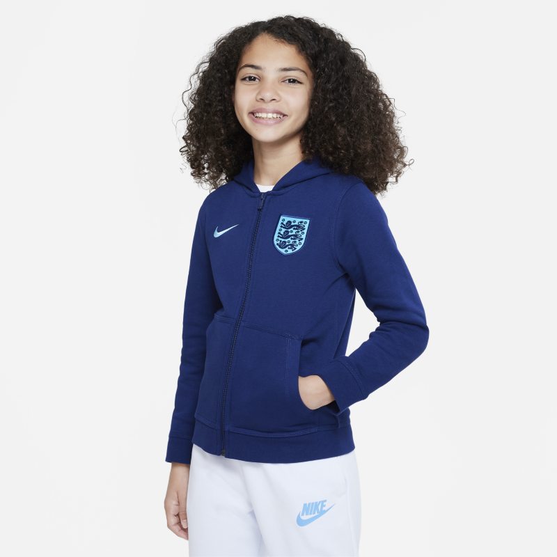 England Club Fleece Older Kids' Full-Zip Hoodie - Blue