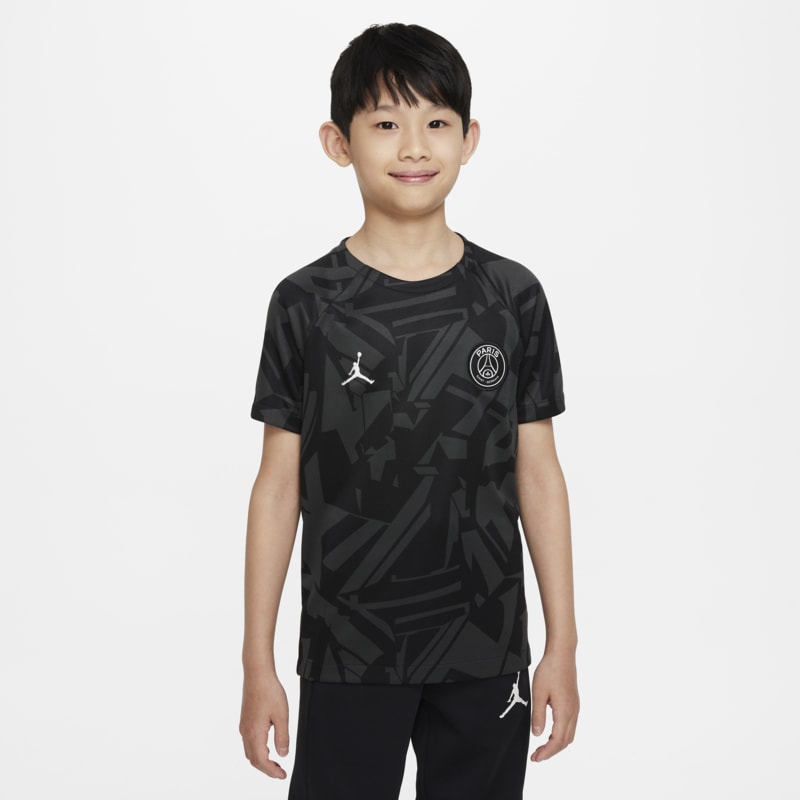 Przedmeczowa koszulka piłkarska dla dużych dzieci Nike Dri-FIT Paris Saint-Germain (wersja wyjazdowa) - Czerń
