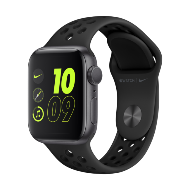 Montre à boîtier en aluminium gris sidéral 40 mm Apple Watch Nike Series 6 (GPS) avec Bracelet Sport Nike - Noir