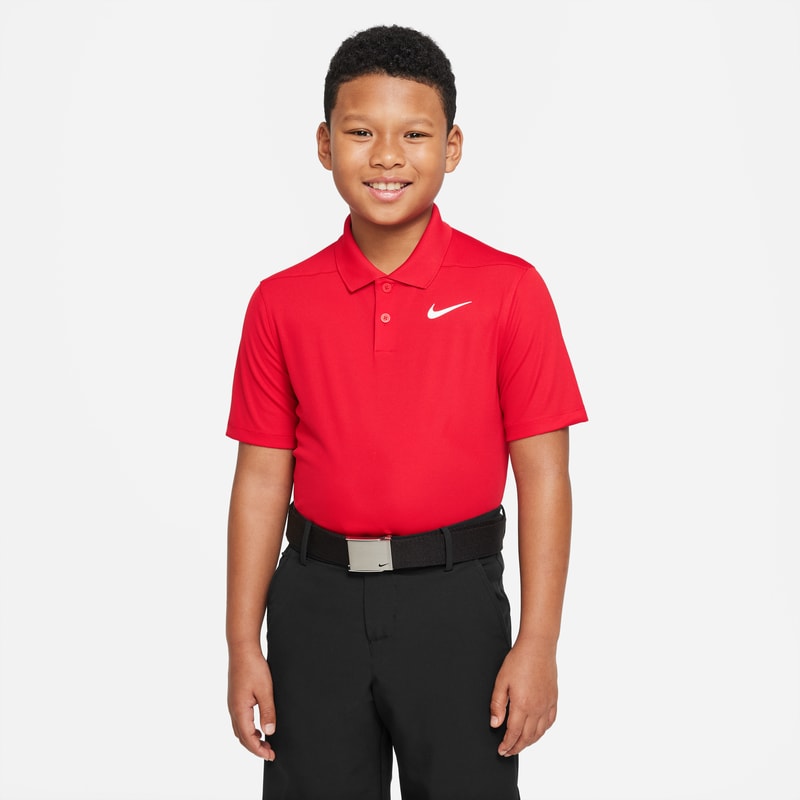 Koszulka polo do golfa dla dużych dzieci (chłopców) Nike Dri-FIT Victory - Czerwony