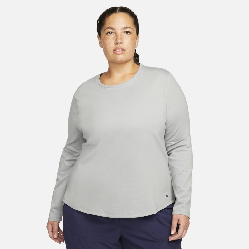 Långärmad tröja Nike Therma-FIT One med standardpassform för kvinnor - Grå