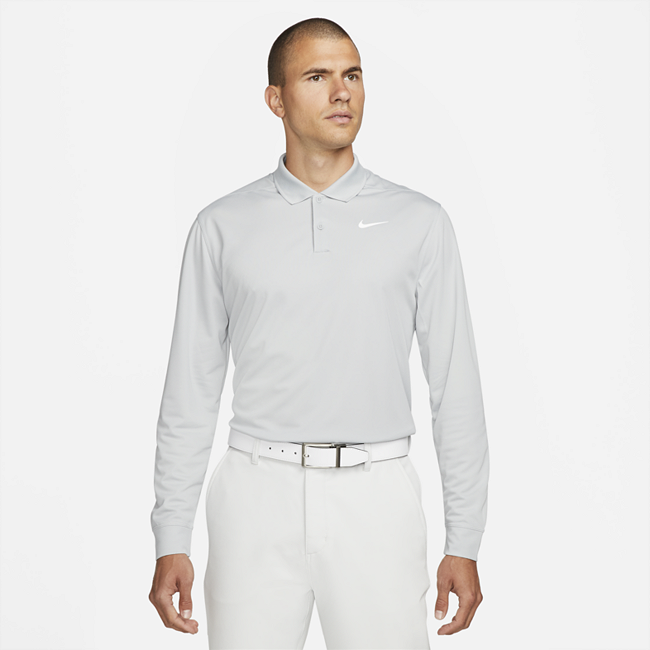 Nike Dri-FIT Victory langermet golfskjorte til herre - Grey