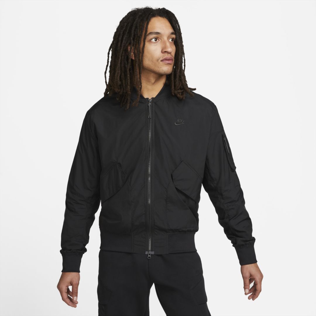 Nike Sportswear Tech Essentials Men's Unlined Bomber Jacket In Black,black,black