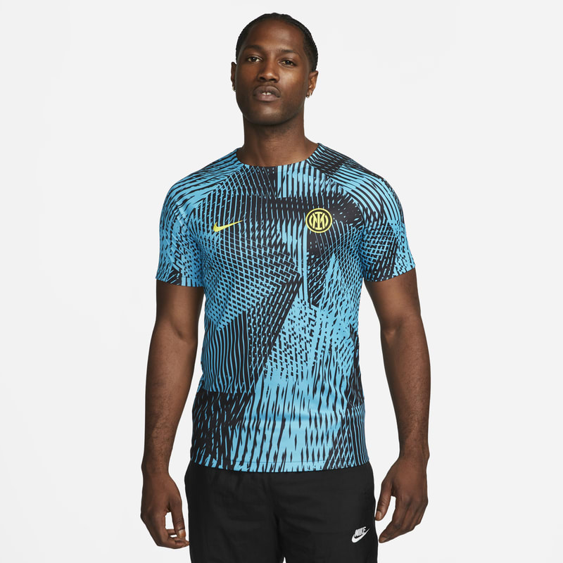Przedmeczowa koszulka piłkarska dla dużych dzieci Inter Mediolan Nike Dri-FIT - Niebieski