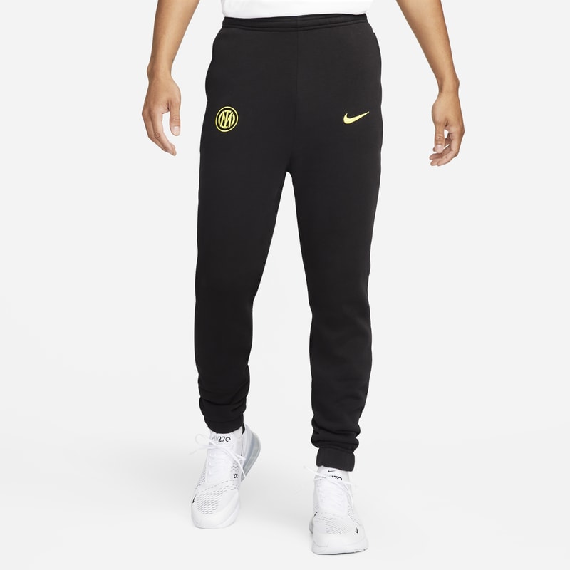 Męskie spodnie piłkarskie z dzianiny Nike Inter Mediolan - Czerń