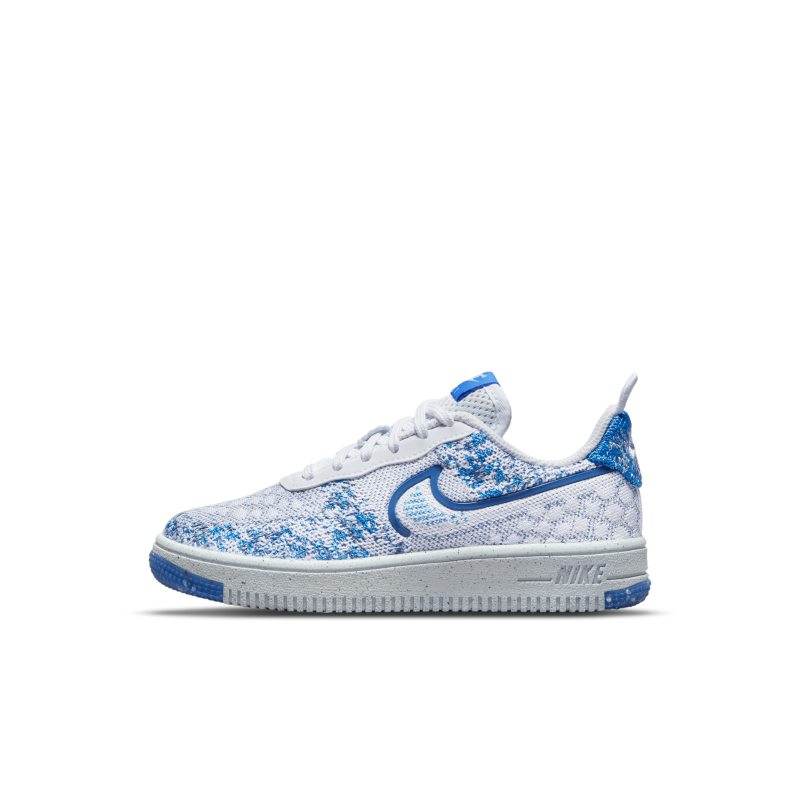 Nike Force 1 Crater Flyknit Younger Kids' Shoes - White