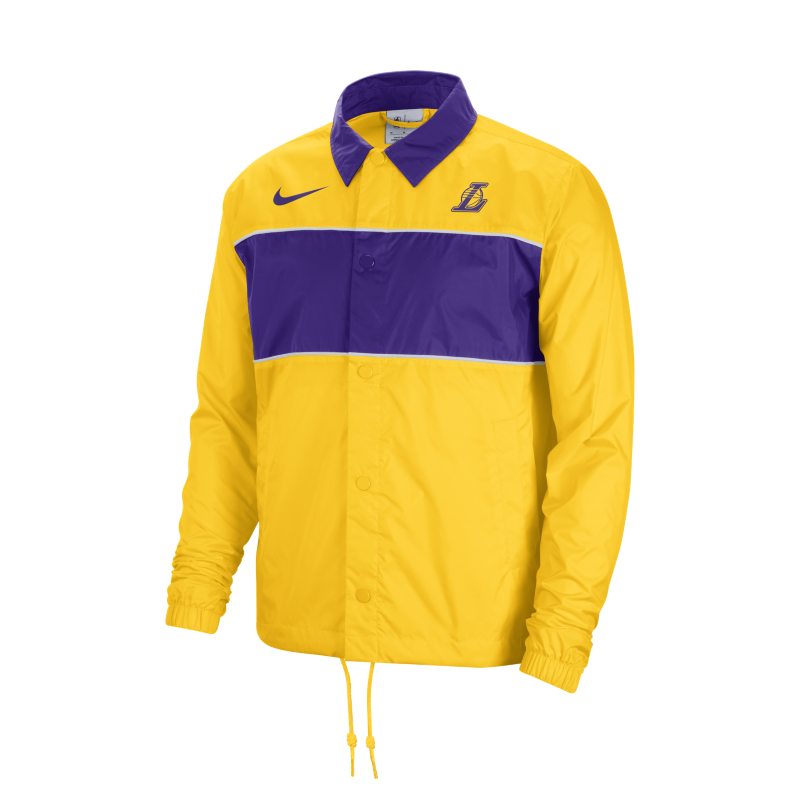 Los Angeles Lakers Courtside Men's Nike NBA Full-Snap Lightweight Jacket - Yellow