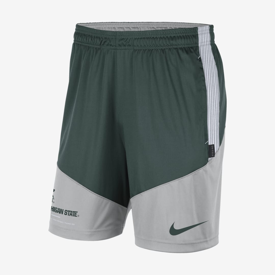 Nike College Dri-fit Men's Knit Shorts In Pro Green,flat Silver,white