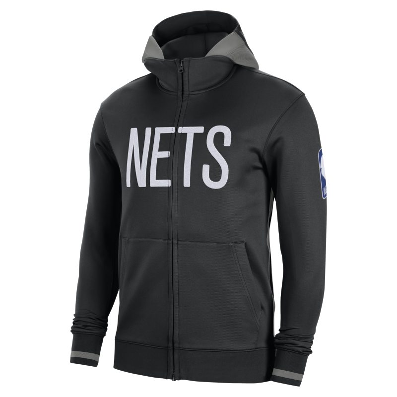 Brooklyn Nets Showtime Men's Nike Dri-FIT NBA Full-Zip Hoodie - Black