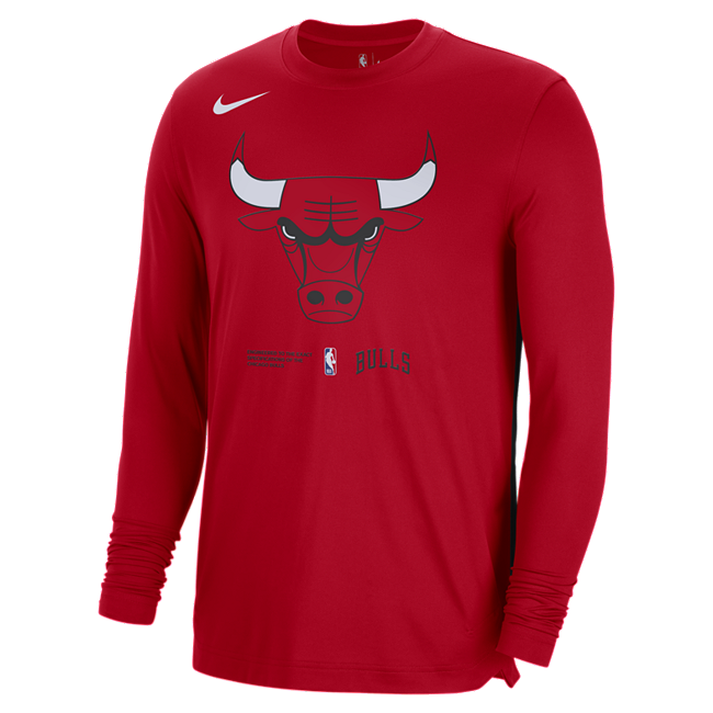 Chicago Bulls Nike Dri-FIT langermet NBA-overdel til herre - Red