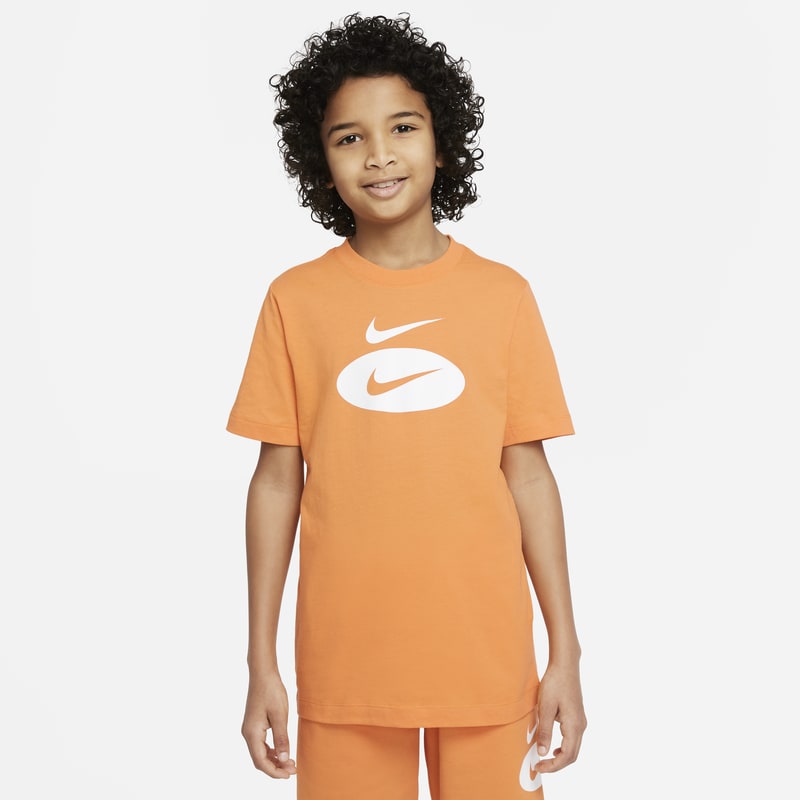 T-shirt dla dużych dzieci (chłopców) Nike Sportswear - Pomarańczowy