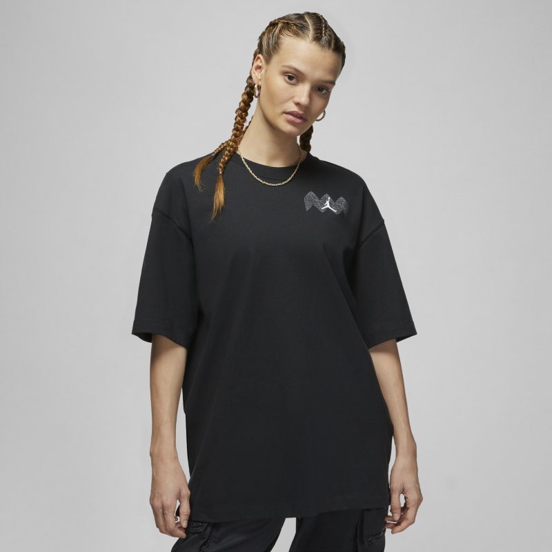 T-shirt damski oversize z grafiką Jordan (Her)itage - Czerń