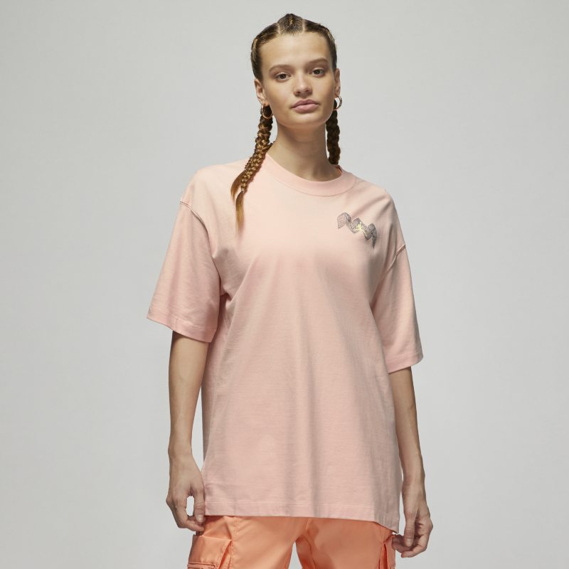 T-shirt damski oversize z grafiką Jordan (Her)itage - Różowy