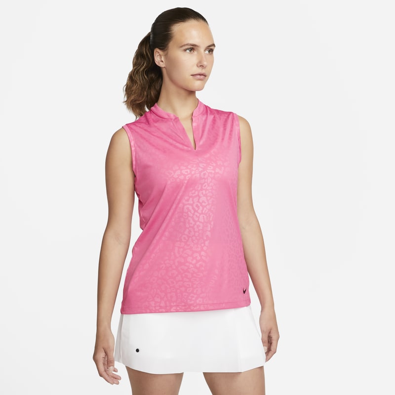 Damska koszulka polo bez rękawów do golfa Nike Dri-FIT Victory - Różowy