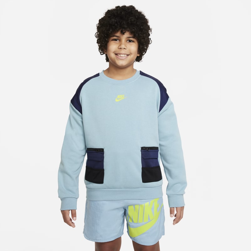 Sweatshirt i sweatshirttyg Nike Sportswear för ungdom (killar) - Blå