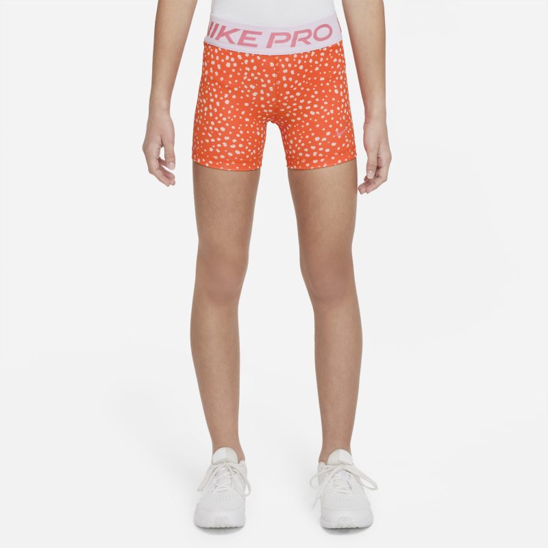 Spodenki dla dużych dzieci (dziewcząt) Nike Pro Dri-FIT 8 cm - Pomarańczowy
