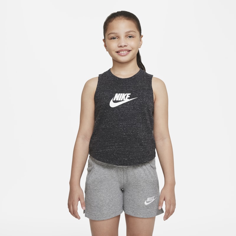 Dżersejowa koszulka bez rękawów dla dużych dzieci (dziewcząt) Nike Sportswear - Czerń