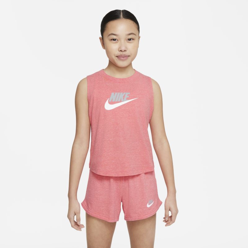 Dżersejowa koszulka bez rękawów dla dużych dzieci (dziewcząt) Nike Sportswear - Różowy