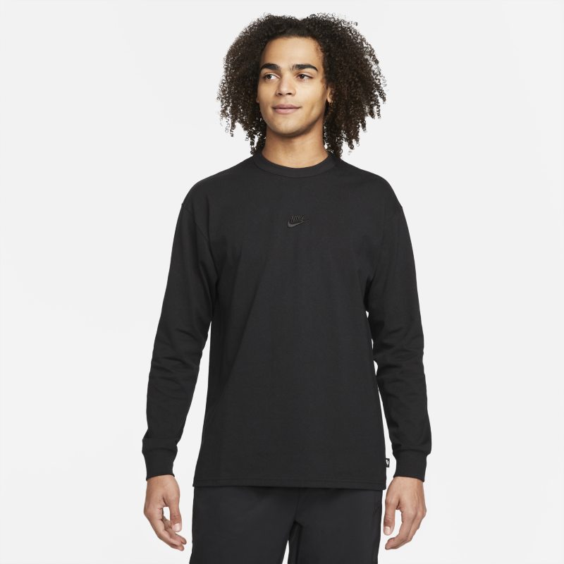 Męski T-shirt z długim rękawem Nike Sportswear Premium Essentials - Czerń