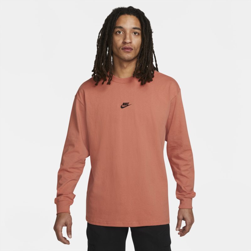 Męski T-shirt z długim rękawem Nike Sportswear Premium Essentials - Pomarańczowy