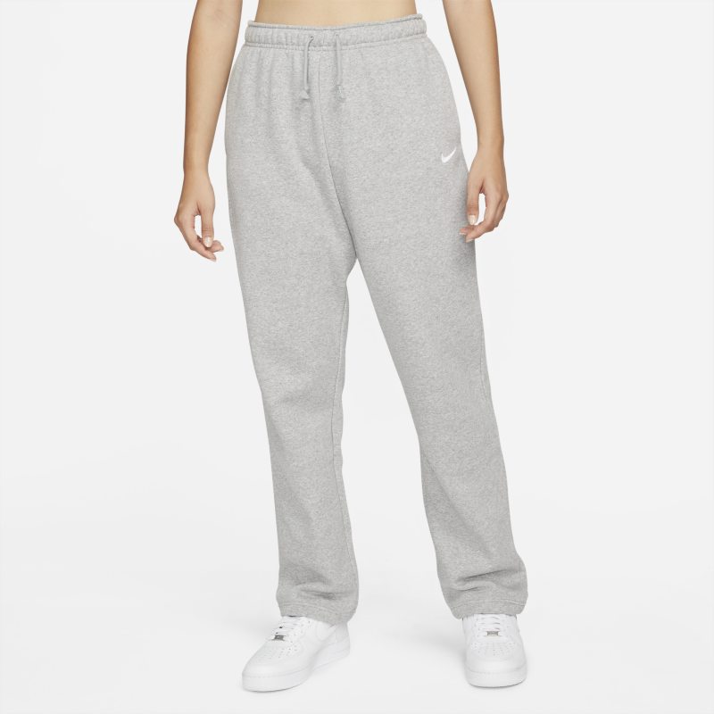 Nike Sportswear Collection Essential Pantalón de talle medio y tejido Fleece con dobladillo con aberturas - Mujer - Gris Nike