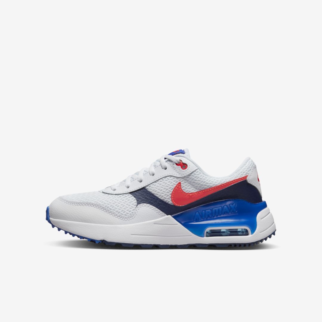 Nike Air Max Systm Big Kids' Shoes In White,midnight Navy,game Royal,bright Crimson