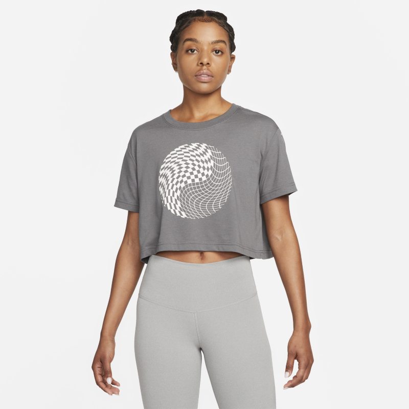 Nike Dri-FIT Women's Cropped T-Shirt - Grey