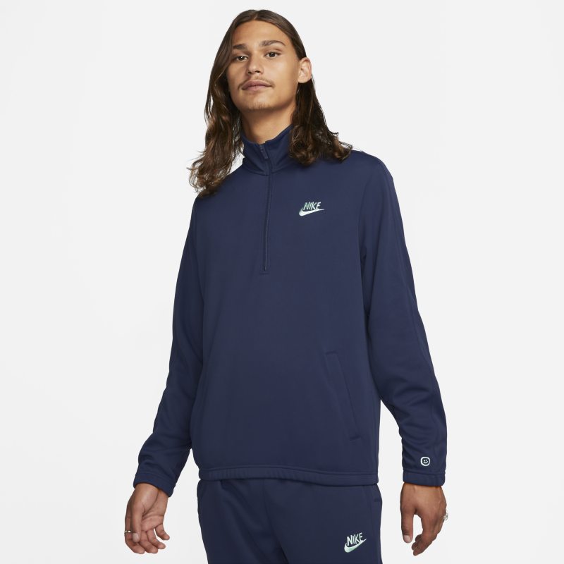 Nike Sportswear Men's 1/2-Zip Poly-Knit Jacket - Blue