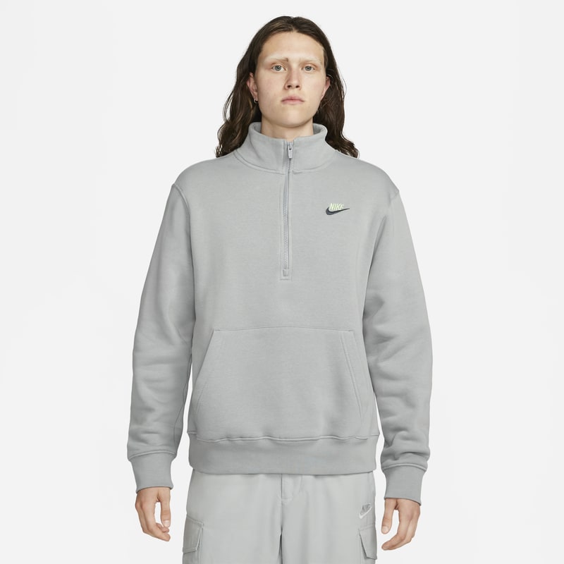 Męska dzianinowa bluza z zamkiem 1/2 Nike Sportswear - Szary