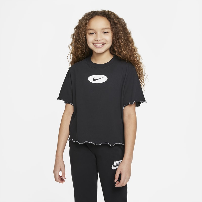 T-shirt treningowy dla dużych dzieci (dziewcząt) Nike Dri-FIT Icon Clash - Czerń