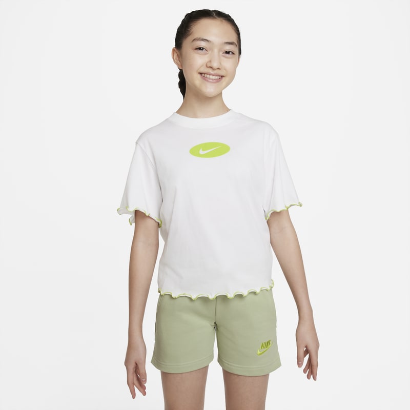 T-shirt treningowy dla dużych dzieci (dziewcząt) Nike Dri-FIT Icon Clash - Biel