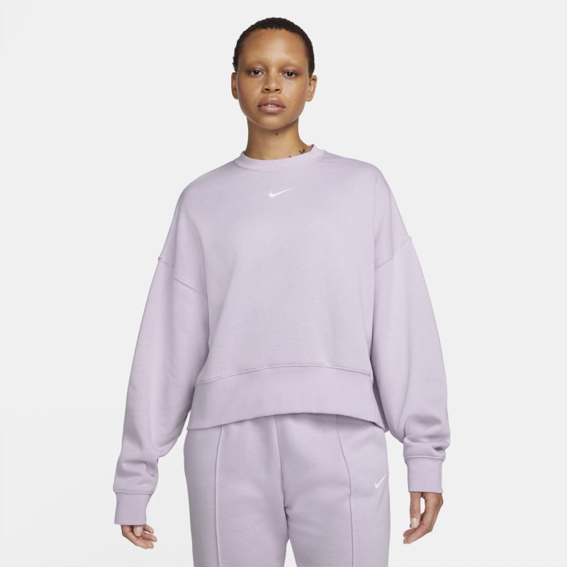 Damska bluza dresowa z dzianiny o kroju oversize Nike Sportswear Collection Essentials - Fiolet