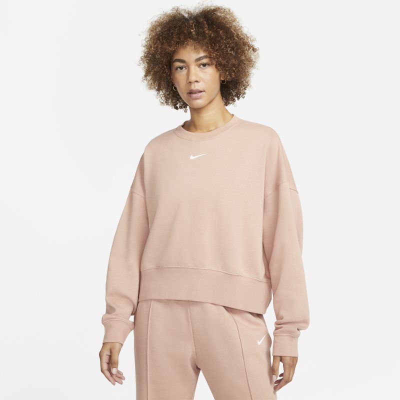 Damska bluza dresowa z dzianiny o kroju oversize Nike Sportswear Collection Essentials - Różowy