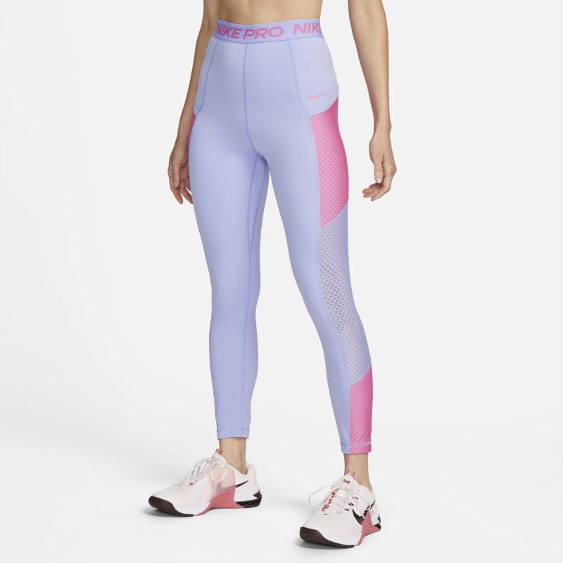 Leggings Nike Pro i 7/8-längd med hög midja och fickor för kvinnor - Lila