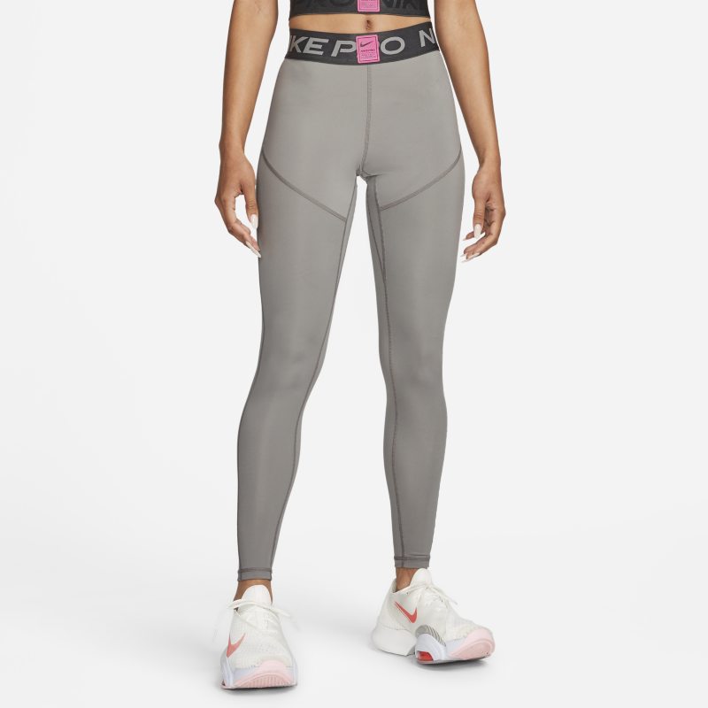 Nike Pro Dri-FIT Women's Graphic Mid-Rise Leggings - Grey