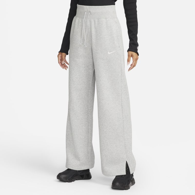 Damskie spodnie dresowe z wysokim stanem i szerokimi nogawkami Nike Sportswear Phoenix Fleece - Szary