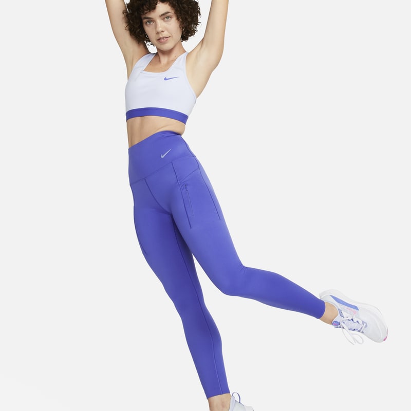 Nike Go Women's Firm-Support High-Waisted Leggings with Pockets - Blue