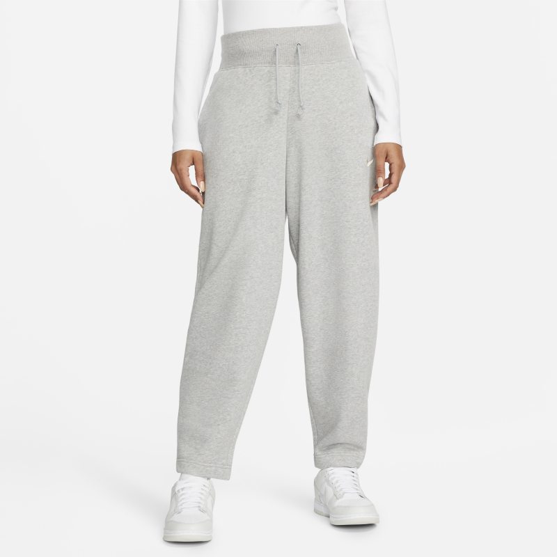 Damskie spodnie dresowe z wysokim stanem Nike Sportswear Phoenix Fleece (duże rozmiary) - Szary