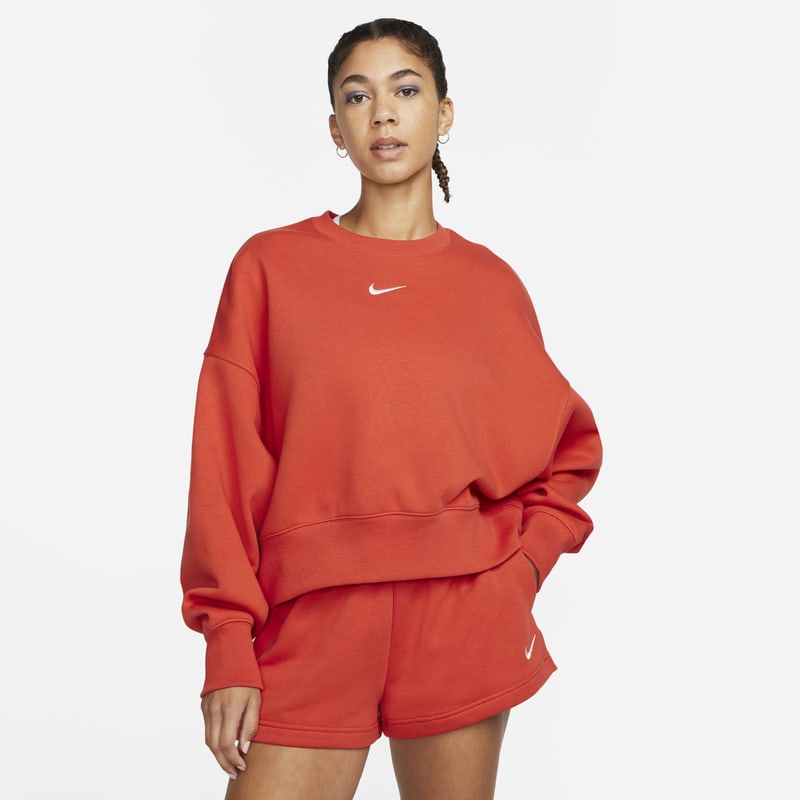 Fleecetröja med rund hals i oversize-modell Nike Sportswear Phoenix för kvinnor - Orange