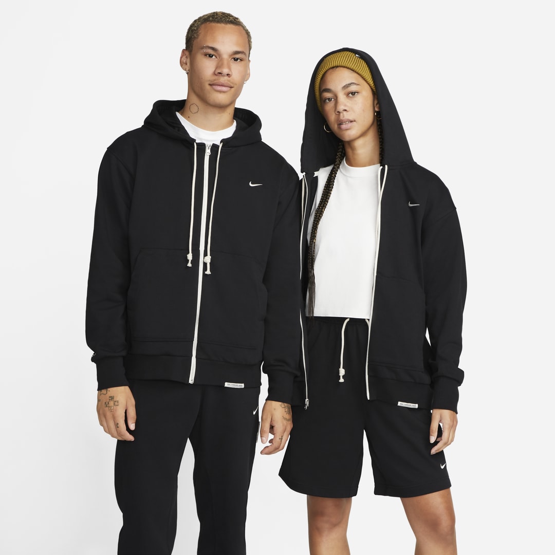 Shop Nike Men's Standard Issue Dri-fit Full-zip Basketball Hoodie In Black