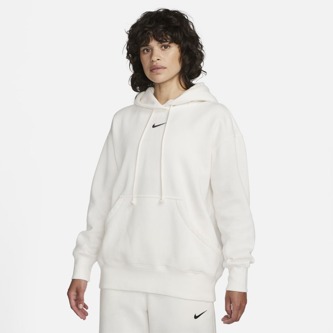 Shop Nike Women's  Sportswear Phoenix Fleece Oversized Pullover Hoodie In White