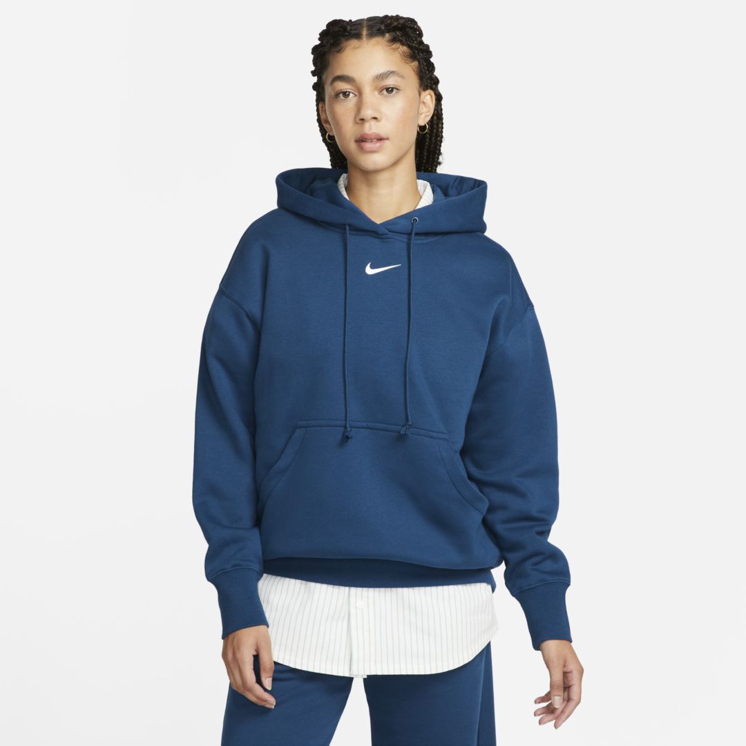 Nike Women's Sportswear Phoenix Fleece Pullover Hoodie in Grey