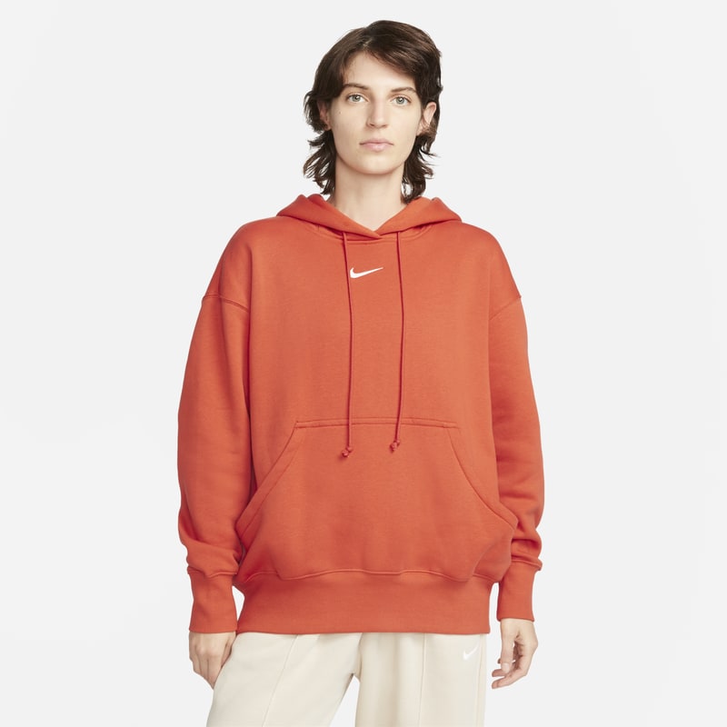 Huvtröja i oversize-modell Nike Sportswear Phoenix Fleece för kvinnor - Orange