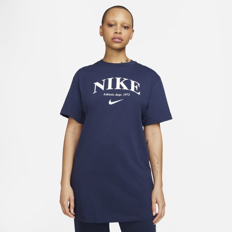 Kortärmad klänning Nike Sportswear med tryck för kvinnor - Blå