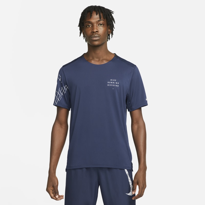 Męska koszulka z krótkim rękawem do biegania Nike Dri-FIT Run Division Rise 365 - Niebieski