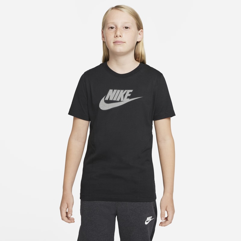 Koszulka z krótkim rękawem dla dużych dzieci Nike Sportswear Hybrid - Czerń